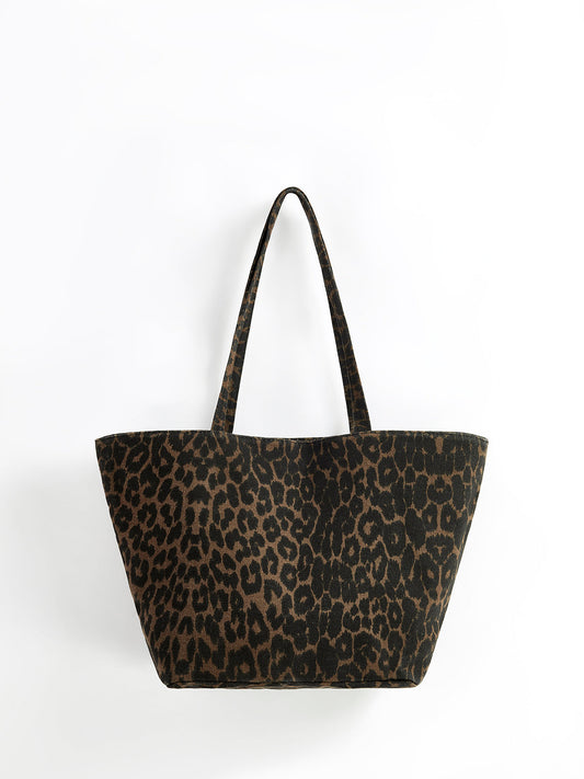 Donkere Luipaardprint Tote